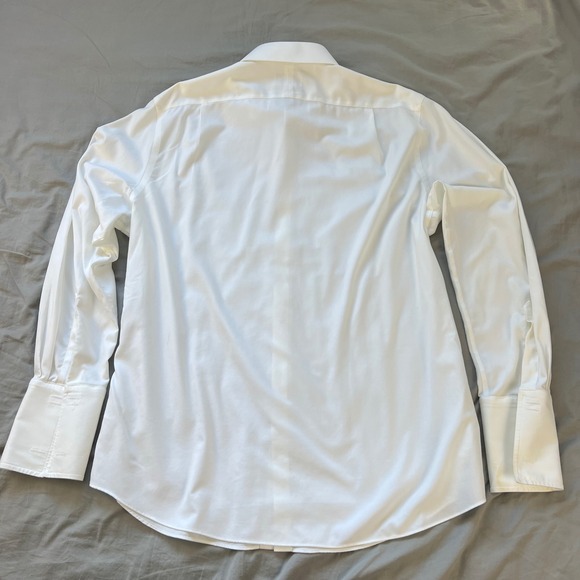 CHARLES TYRWHITT Mens White Slim Fit Non Iron Dress Shirt 17.5 36 XL French Cuff - Picture 3 of 13